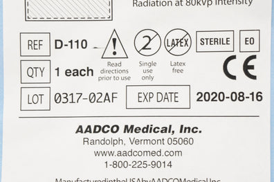 AADCO Medical D-110 Rectangle X-Drape w/cutout 12inch x 17inch (x)